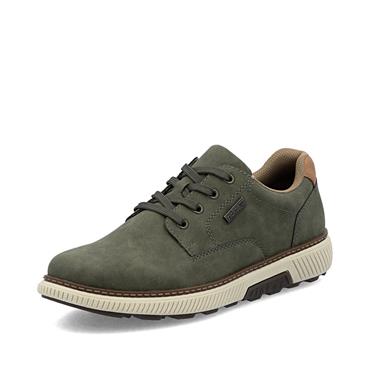 Rieker Plain Toe Laced Casual Shoe - Olive